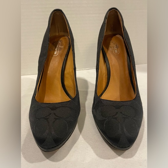 COACH Caya Signature C Black Heels Pumps Women’s Size 9 - Picture 2 of 5